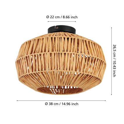 Eglo - Mennyezeti lámpa 1xE27/40W/230V átm. 38 cm barna