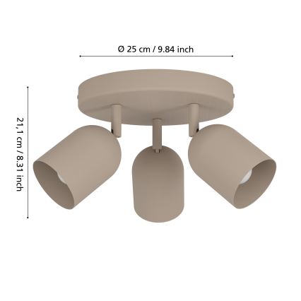 Eglo - Spotlámpa 3x E14/40W/230V, átm. 25 cm, bézs