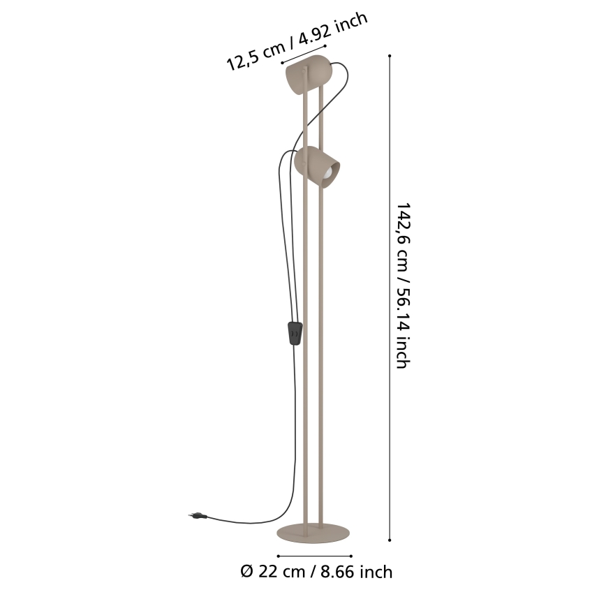 Eglo - Állólámpa 2xE14/8W/230V bézs