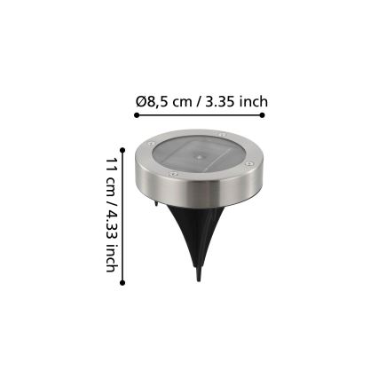 Eglo 48777 - LED napelemes lámpa érzékelővel LED/0,07W/1,2V 200 mAh matt króm