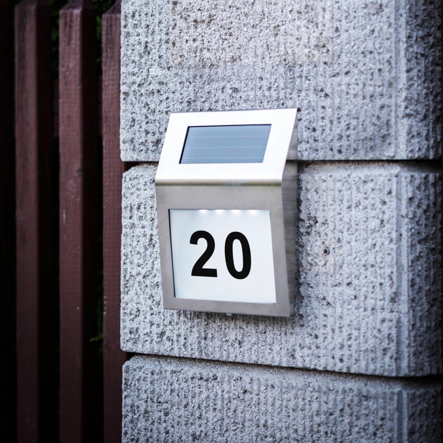 Eglo 48875 - LED Napelemes házszám LED/1,2W/1,2V 300 mAh IP44 matt króm