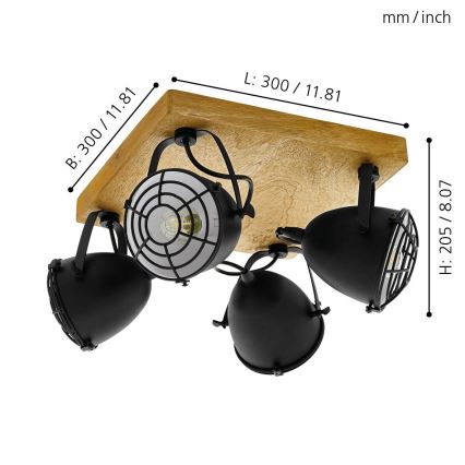 Eglo 49079 - GATEBECK spotlámpa 4xE14/40W/230V