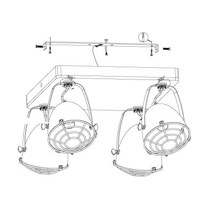 Eglo 49079 - GATEBECK spotlámpa 4xE14/40W/230V