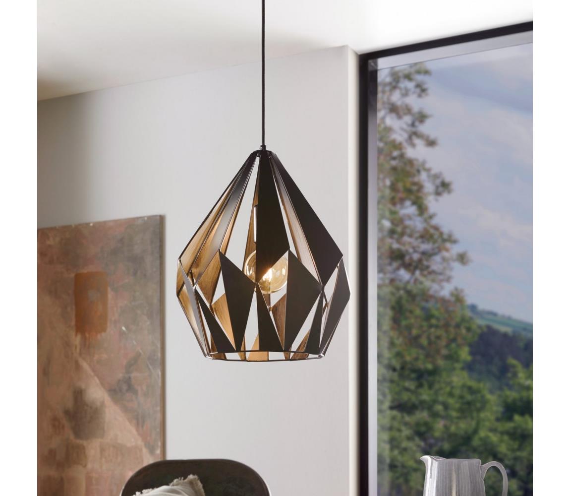 Carlton függő lámpa, fekete-ezüst Ø 31 cm