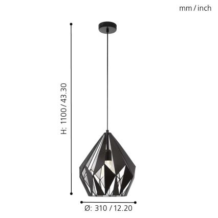 Eglo - Csillár 1xE27/60W/230V