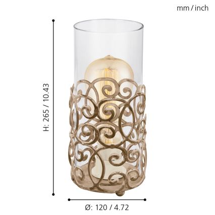 Eglo 49274 - CARDIGAN asztali lámpa 1xE27/60W/230V