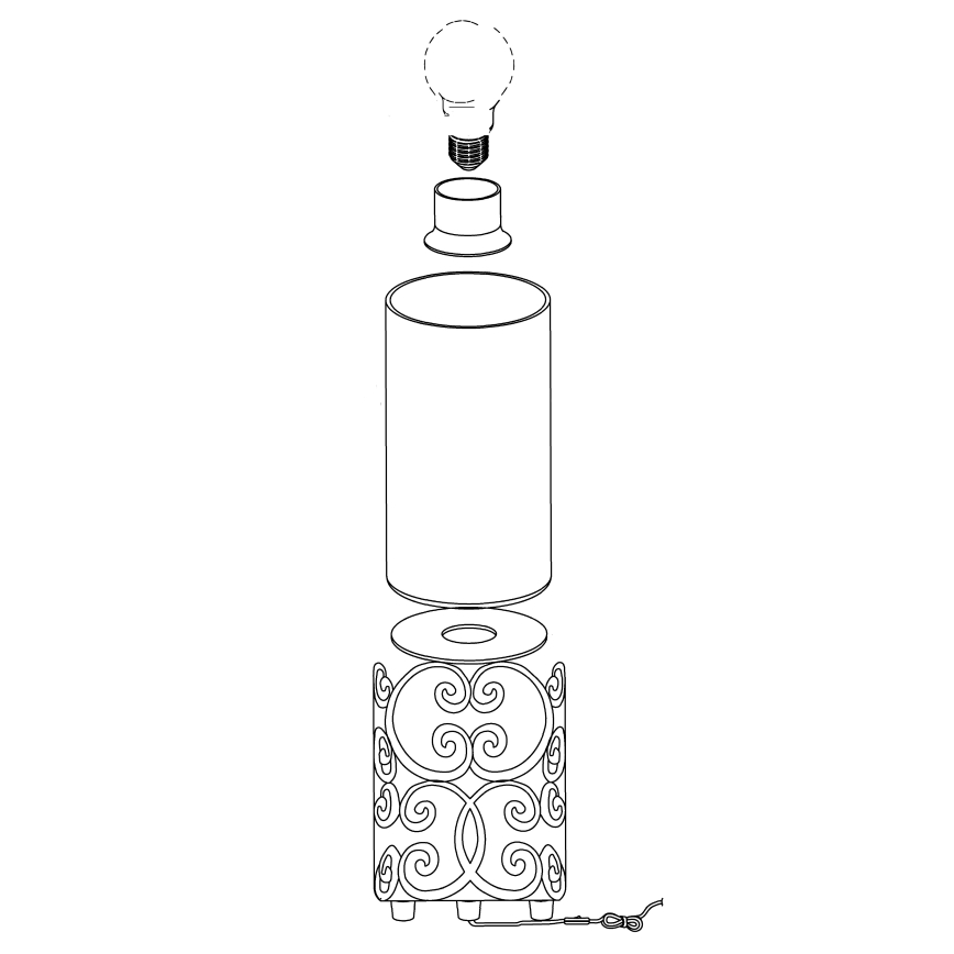 Eglo 49274 - CARDIGAN asztali lámpa 1xE27/60W/230V