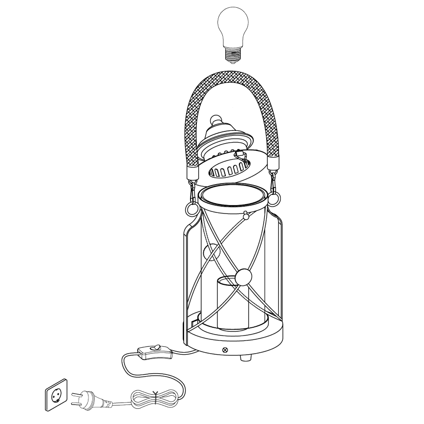 Eglo - Asztali lámpa 1xE27/60W/230V