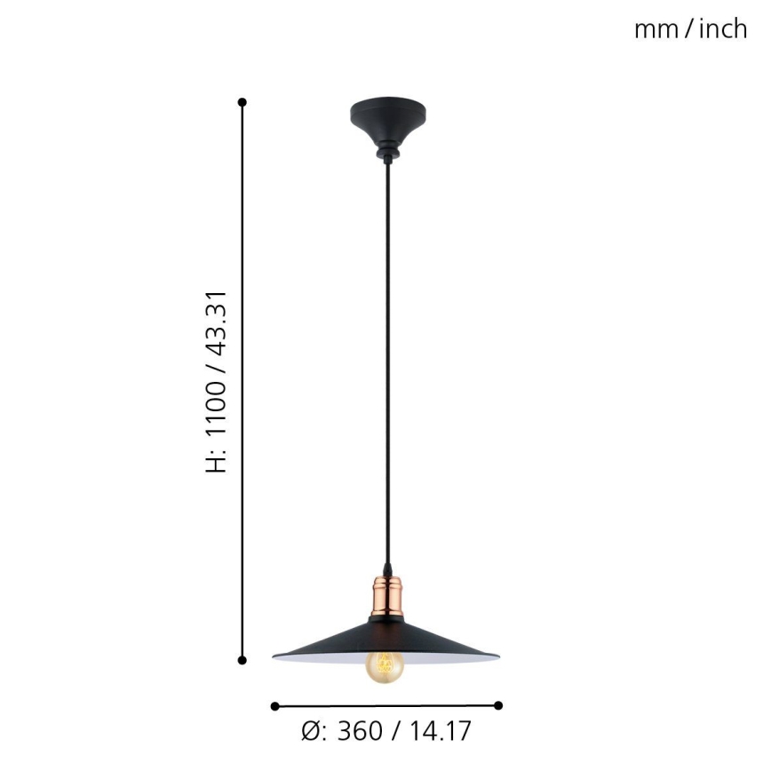 Eglo - Kábeles függeszték 1xE27/60W/230V