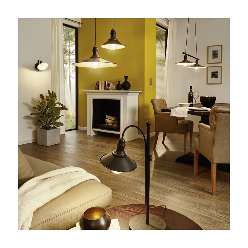 Eglo 49458 - Fali lámpa STOCKBURY 1xE27/60W/230V