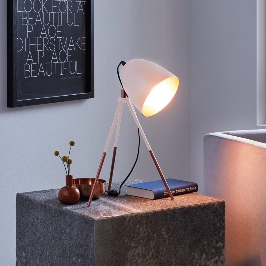 Eglo 49727 - Asztali lámpa CHESTER 1xE27/60W/230V fehér/réz