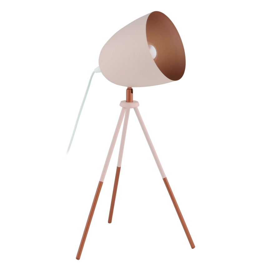 Eglo 49727 - Asztali lámpa CHESTER 1xE27/60W/230V fehér/réz