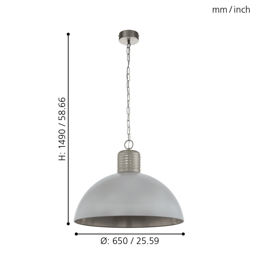 Eglo 49757 - Láncra függesztett COLDRIDGE csillár 1xE27/60W/230V