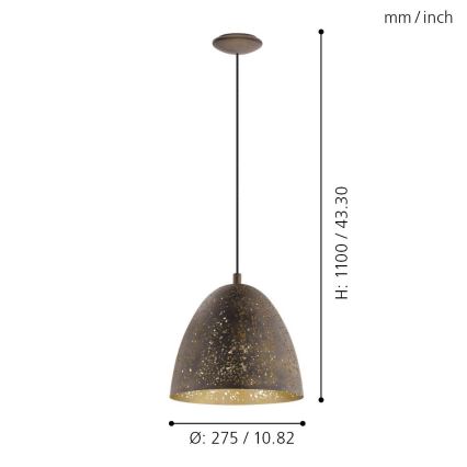 Eglo 49814 - SAFI függeszték 1xE27/60W