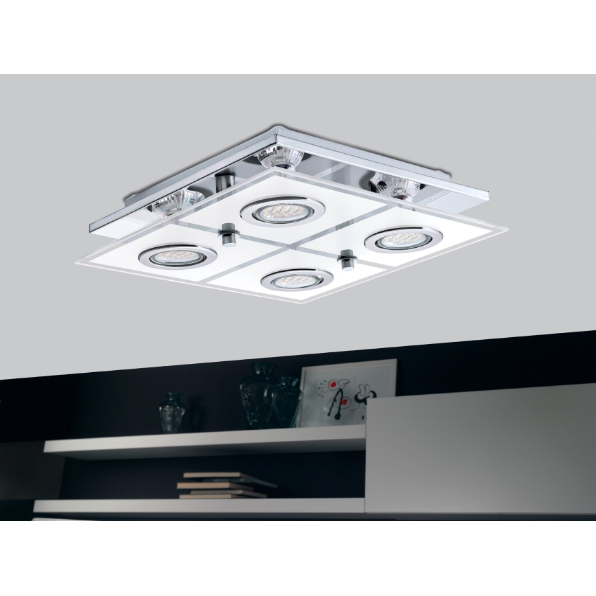Eglo 54451 - LED mennyezeti lámpatest CABO 4xGU10/3W/230V 29x29 cm