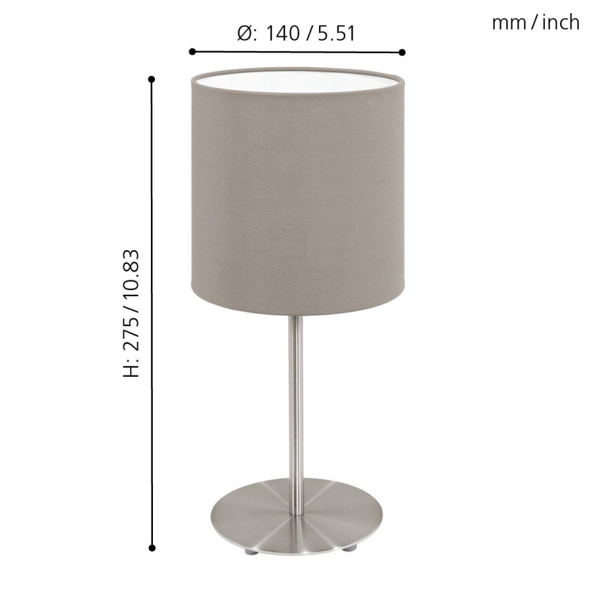 Eglo 54745 - Asztali lámpa ANADIA 1xE14/40W/230V taupe/matt króm