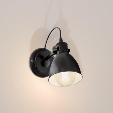 Eglo 55261 - Fali lámpa PRIDDY 1xE27/40W/230V fekete
