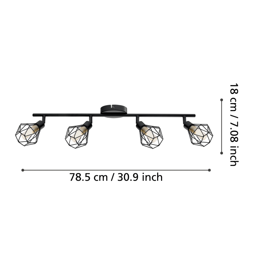 Eglo 55301 - LED spotlámpa ZAPATA 4xG9/3W/230V fekete