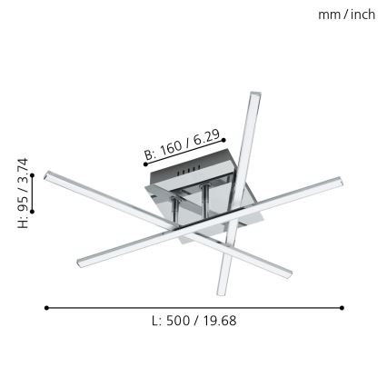 Eglo 55707 - LED mennyezeti lámpatest 3xLED/3,5W/230V