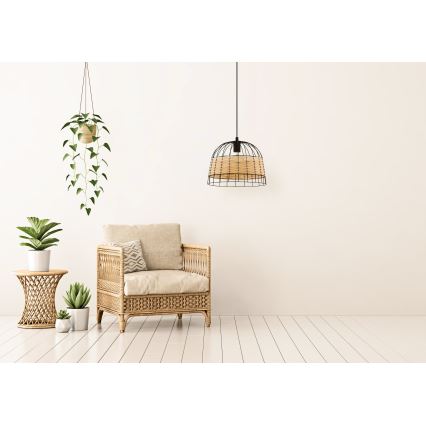Eglo 55709 - Csillár zsinóron ANWICK 1xE27/40W/230V rattan