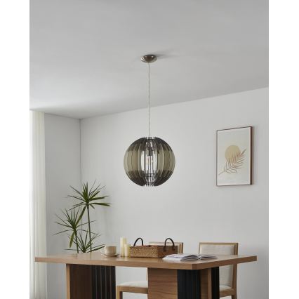 Eglo 63256 - Kábeles csillár OLMERO PRO 1xE27/60W/230V átm. 40 cm szürke/fehér