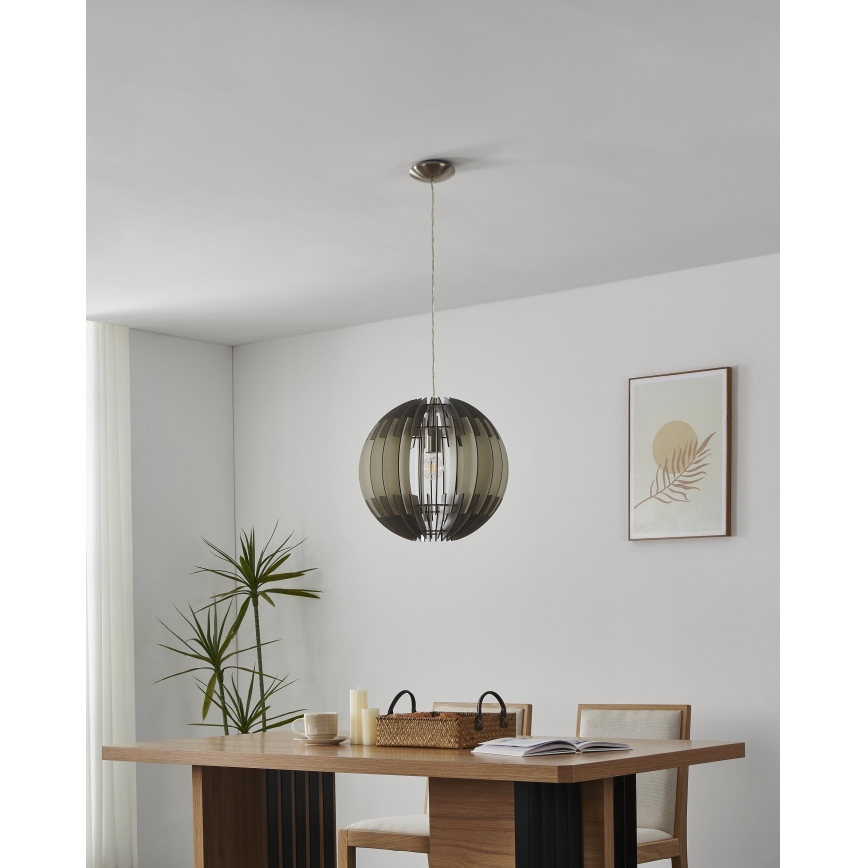 Eglo 63256 - Kábeles csillár OLMERO PRO 1xE27/60W/230V átm. 40 cm szürke/fehér