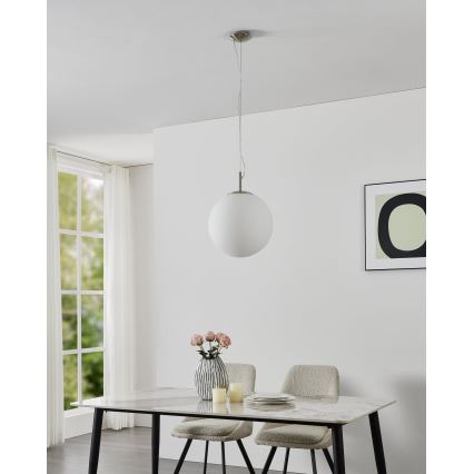 Eglo 63269 - PIEDALE kábeles függőlámpa, 1xE27/60W/230V, Ø 35 cm, matt króm