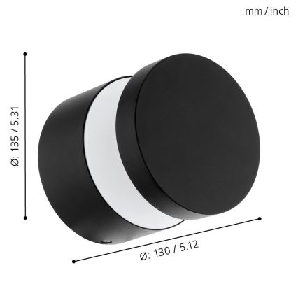 Eglo 65038 - LED kültéri fali lámpa MELZO PRO LED/11W/230V 3000K IP44 fekete