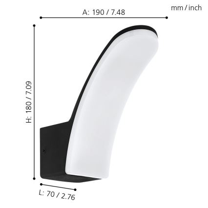 Eglo 74019 - LED Kültéri fali lámpa LACONELLA LED/11,5W/230V 3000K IP44