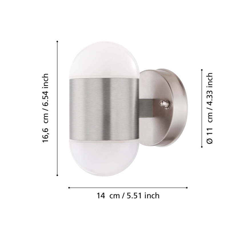 Eglo 75392 - LED kültéri fali lámpa MEROLA 2xLED/3,7W/230V IP44 matt króm