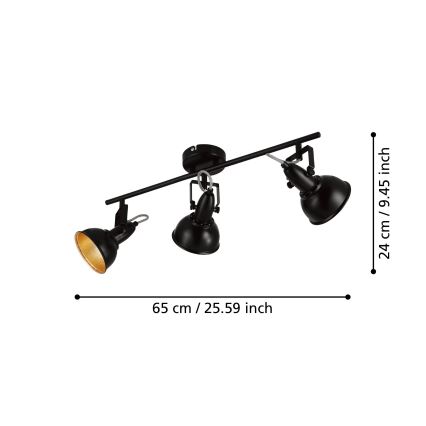 Eglo 75513 - THORNTON spotlámpa 3xE14/28W/230V fekete/arany