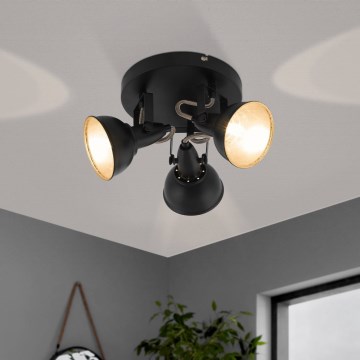 Eglo 75514 - THORNTON spotlámpa 3xE14/28W/230V, fekete/arany