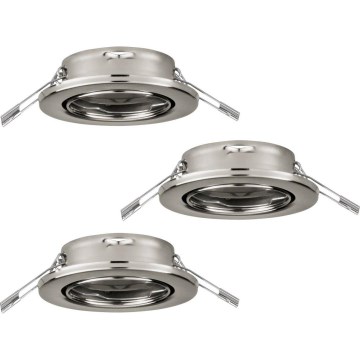 Eglo 75675 - KÉSZLET 3x Fürdőszobai beépíthető lámpa AGULO 1xGU10/35W/230V IP23 matt króm