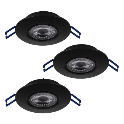 Eglo 75765 - KÉSZLET 3x LED Beépíthető lámpa ZUJAR LED/3,4W/230V fekete