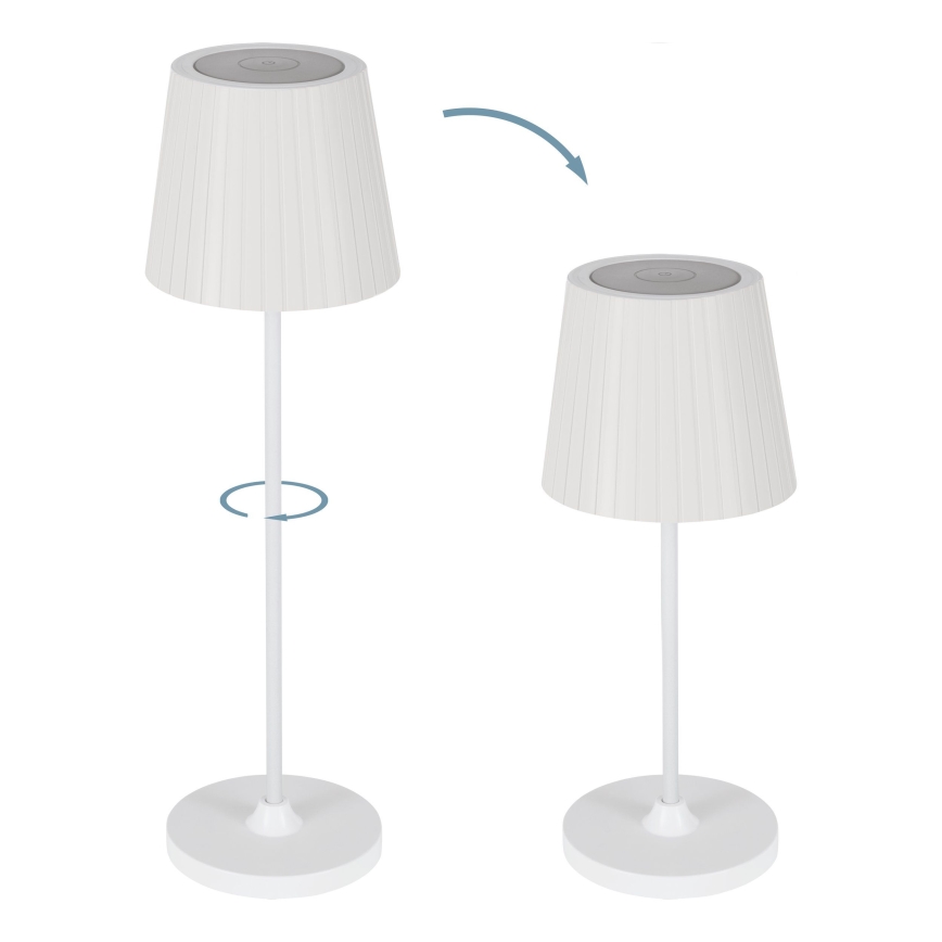 Eglo - Fényerőszabályozható, újratölthető kültéri asztali LED-lámpa LED/3,8W/5V 2400/3000/4000K 2000 mAh IP44 fehér
