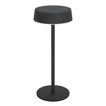 Eglo - LED dimmelhető napelemes újratölthető érintésvezérlésű asztali lámpa LED/3W/5V 3000-6000K 1800 mAh IP44 fekete