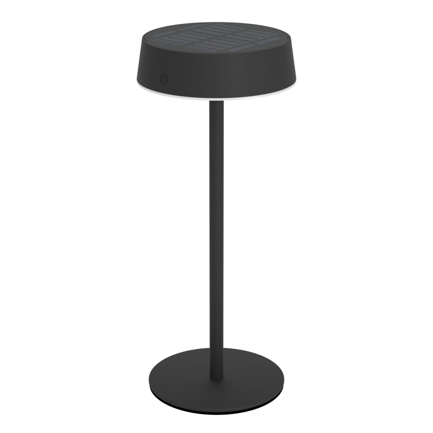 Eglo - LED dimmelhető napelemes újratölthető érintésvezérlésű asztali lámpa LED/3W/5V 3000-6000K 1800 mAh IP44 fekete