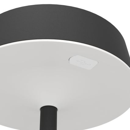 Eglo - LED dimmelhető napelemes újratölthető érintésvezérlésű asztali lámpa LED/3W/5V 3000-6000K 1800 mAh IP44 fekete