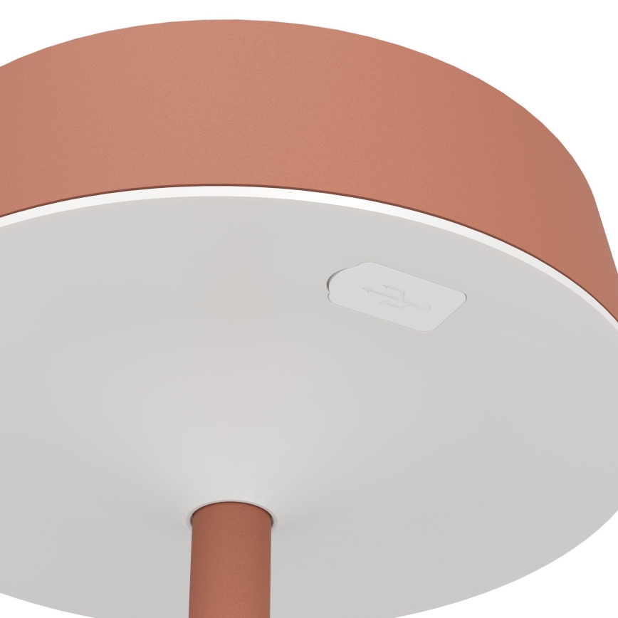 Eglo - LED fényerőszabályozható napelemes tölthető érintésvezérelt asztali lámpa LED/3W/5V 3000-6000K 1800 mAh IP44 narancssárga
