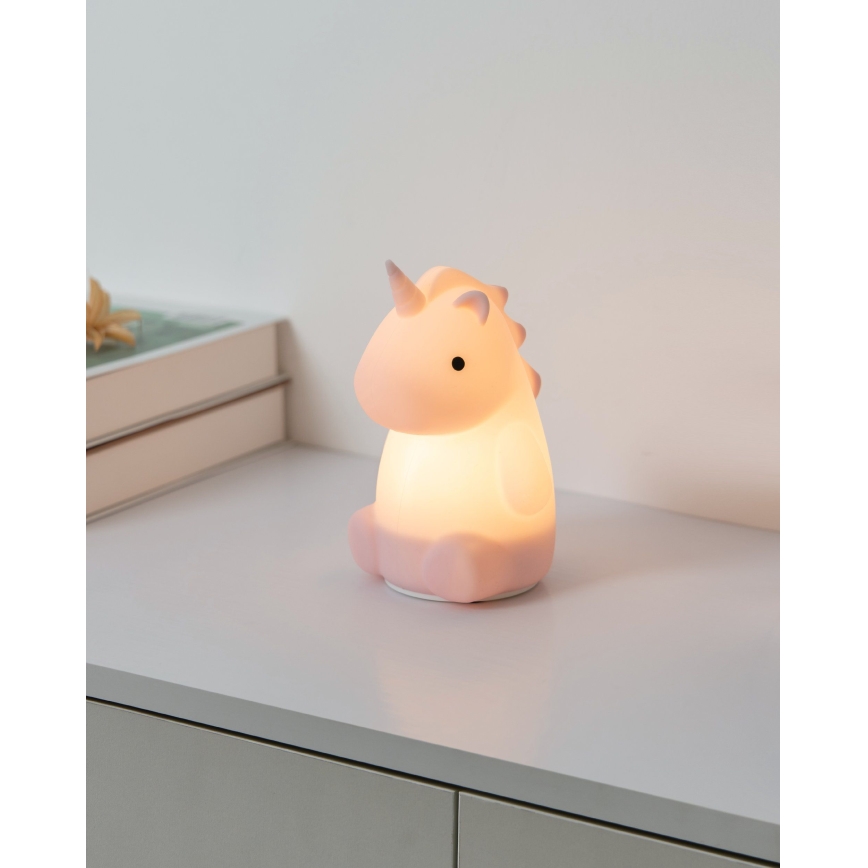 Eglo - RGBW LED tölthető, érintésvezérlésű gyermek éjjeli lámpa, 5W/5V, 1200 mAh, unikornis formájú