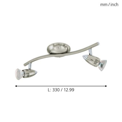 Eglo 78023 - LED Spotlámpa MAGNUM 2xGU10/3W/230V 3000K matt króm