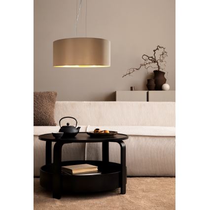Eglo 78693 - Csillár zsinóron MASERLO 3xE27/60W/230V átm. 53 cm bézs/réz