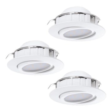 Eglo 78755 - KÉSZLET 3x LED Beépíthető lámpa PINEDA 1xLED/6W/230V 3000K fehér