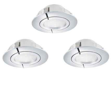 Eglo 78761 - KÉSZLET 3x LED Dimmelhető beépíthető lámpa PINEDA 1xLED/6W/230V 3000K fényezett króm