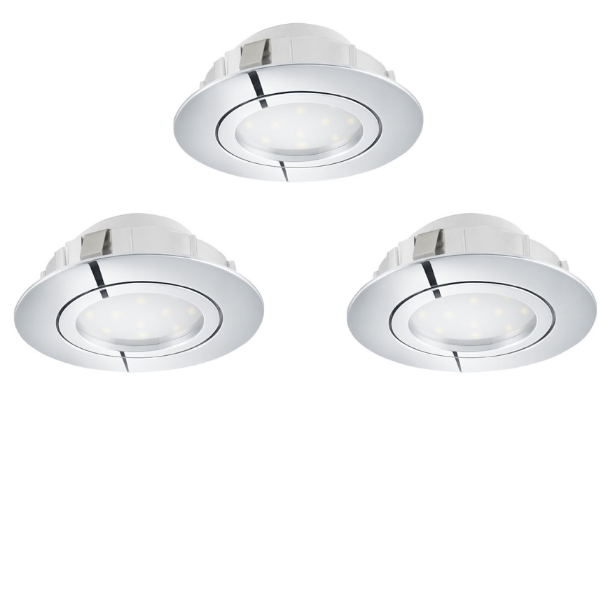 Eglo 78761 - KÉSZLET 3x LED Dimmelhető beépíthető lámpa PINEDA 1xLED/6W/230V 3000K fényezett króm