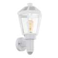 Eglo 79288 - Kültéri fali lámpa mozgás- és alkonyérzékelővel MONSELICE 1xE27/28W/230V IP44 fehér