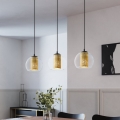 Eglo 79461 - BOLSANO kábeles függeszték 3xE27/28W/230V arany/fekete