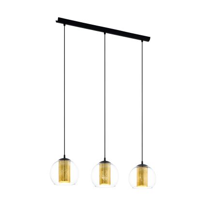Eglo 79461 - BOLSANO kábeles függeszték 3xE27/28W/230V arany/fekete
