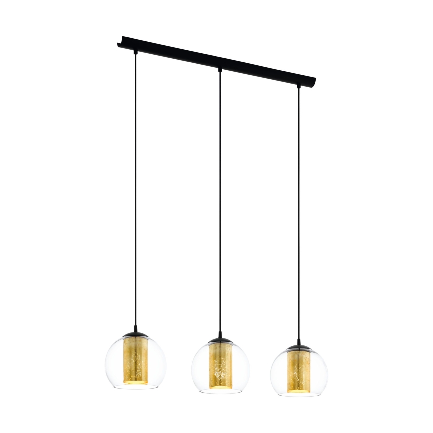 Eglo 79461 - BOLSANO kábeles függeszték 3xE27/28W/230V arany/fekete