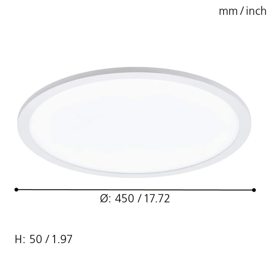 Eglo 79469 - LED Dimmelhető mennyezeti lámpa POZZALLO LED/21W/230V 2700-6500K fehér + távirányítás
